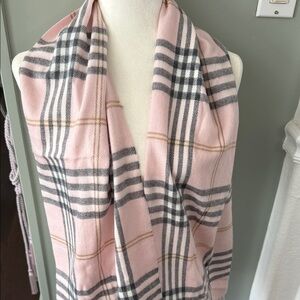pashmina Pink Plaid Soft Wrap Scarf